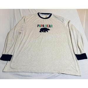 Dear Foams Papa Bear‎ Long Sleeve Pajama Shirt Size 3XL